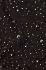 Embellished Cut-Out Mini Dress in Black
