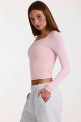 ButterCloud™ Layered Top in Blush