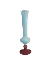 Geo Glass Vase - Blue/Cranberry
