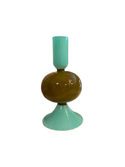 Geo Glass Vase - Mint/Olive