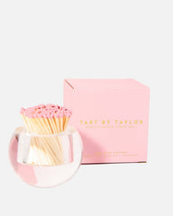 Acrylic Match Striker - Round/Light Pink Matches