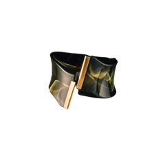Assymetrical Hinged Bracelet - Olive