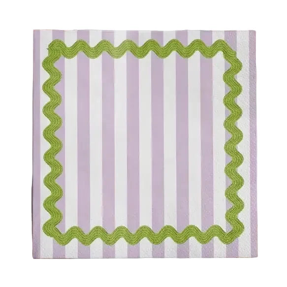 Cocktail Napkin - Purple Ric Rac