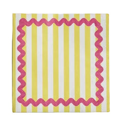 Cocktail Napkin - Yellow Ric Rac