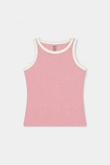 Contrast Rib Tank Top - Deep Pink - Savys Retail -