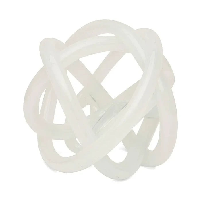 Hand Blown Glass Knot - White