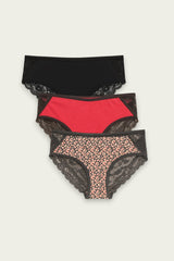 Lace Brief For Women (Pack of 3) - Savys -