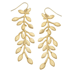 Long Gold Vine Earring