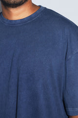 Navy Acid Washed Oversized Tee - Savys -