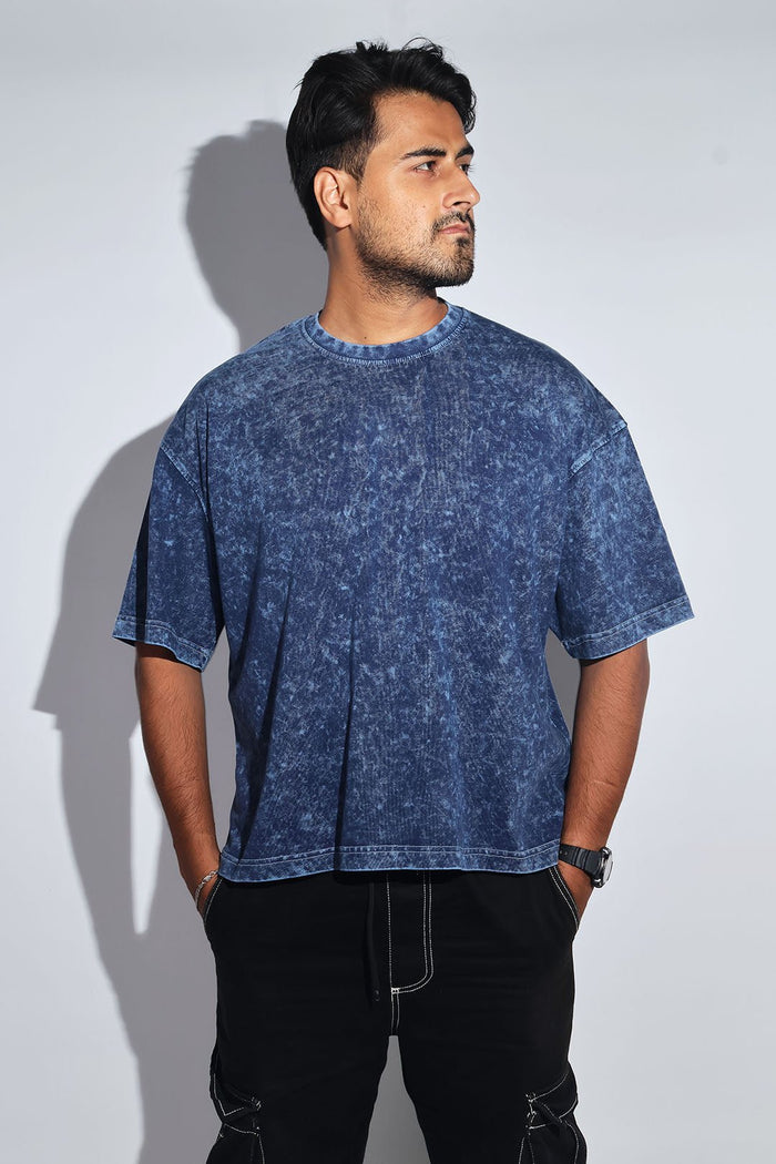 Navy Thermopol Washed Oversized Tee - Savys -