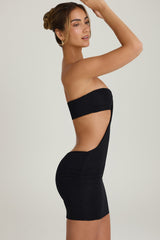 Bandeau Cut-Out Mini Dress in Black