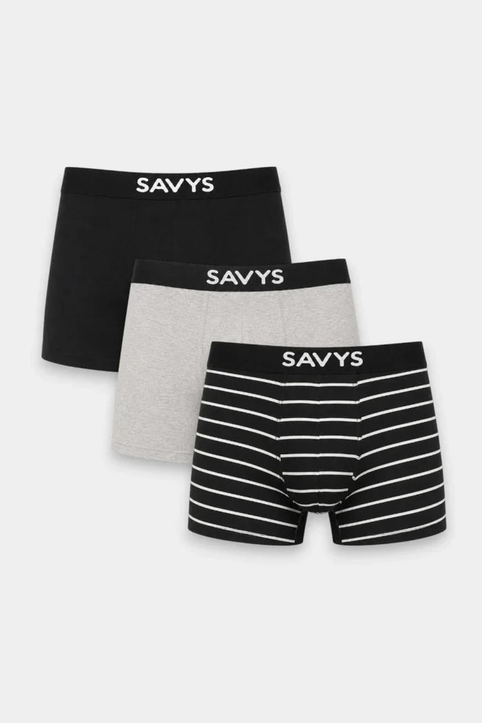 Printed Boxershort (Pack of 3) - Black Striper - Savys Retail -