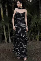 Ruffled Spaghetti Strap Maxi Dress