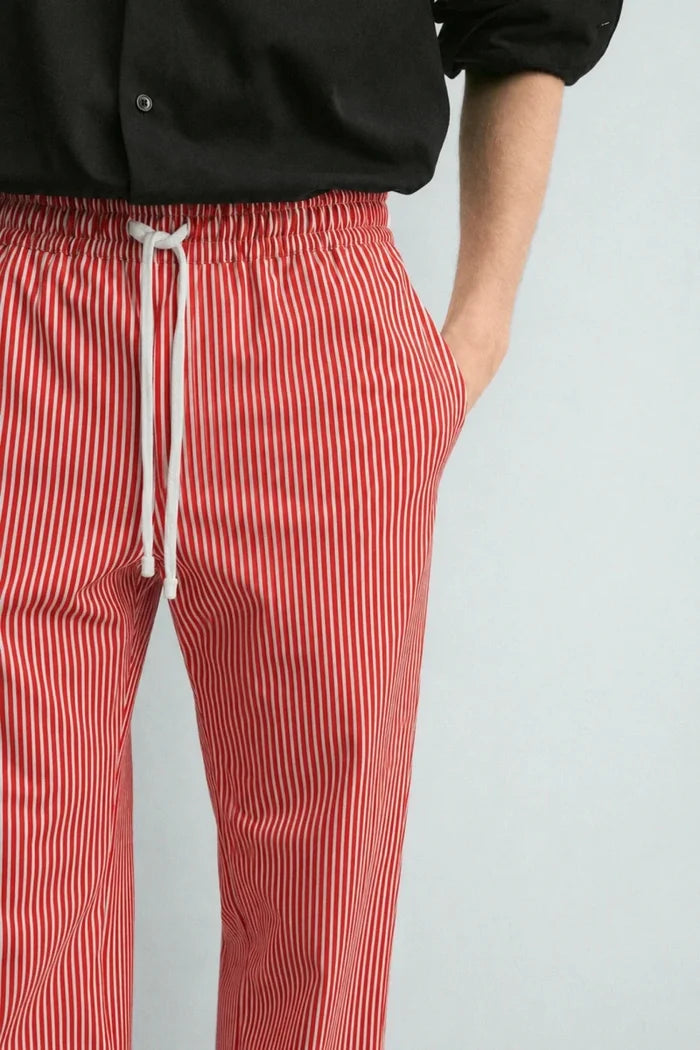 Straight Trouser - Red & White Striped - Savys Retail - lounge wear