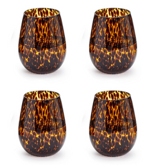 Tortoise Stemless Wine Glass S/4