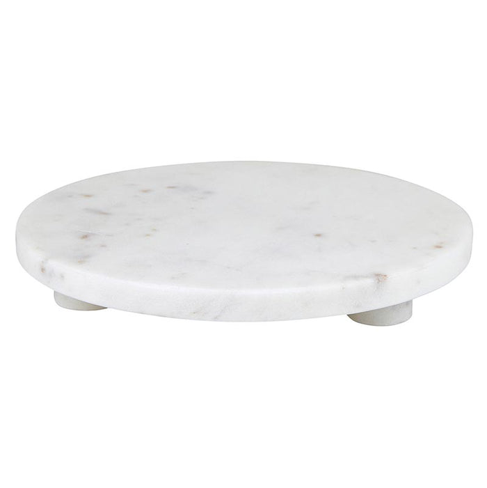 White Marble Footed Tray