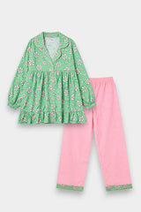Women Cotton Sleepwear Set – Mint Blossom - Savys Retail -