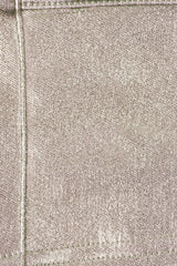 Metallic Denim Mid-Rise Cargo Mini Skirt in Champagne