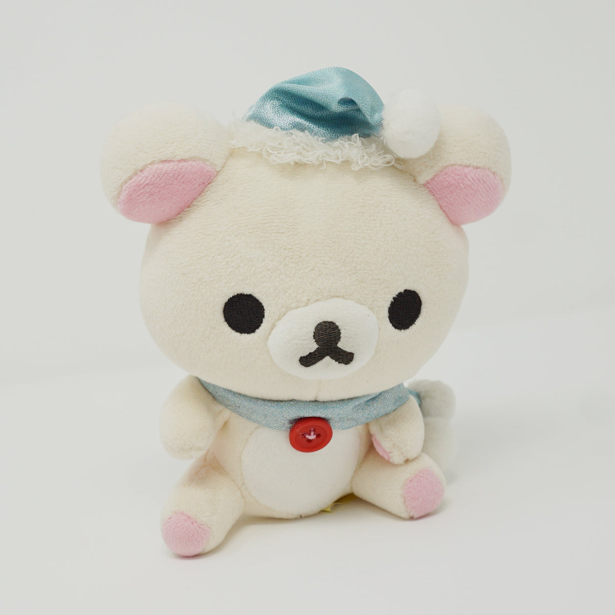 2008 Korilakkuma Sparkling Pastel Blue Hat & Scarf Prize Winter Plush - Christmas Rilakkuma - San-X