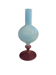 Geo Glass Vase - Blue/Cranberry