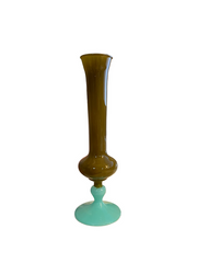 Geo Glass Vase - Mint/Olive