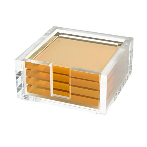 Acrylic Coaster S/4 - Gold