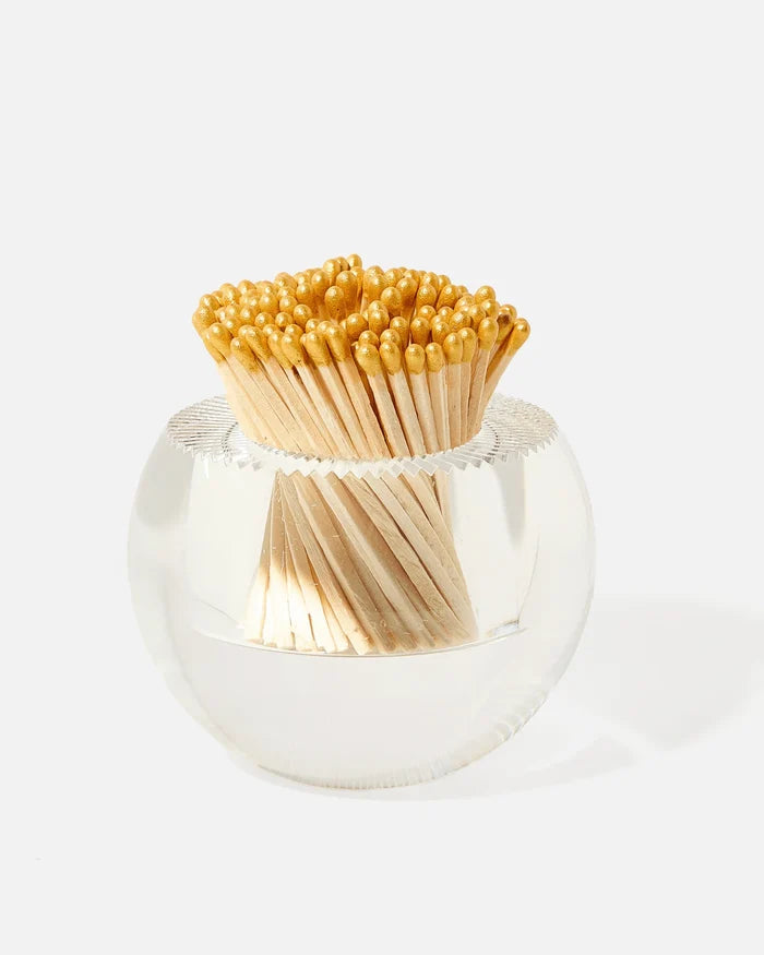 Acrylic Match Striker - Round/Gold Matches