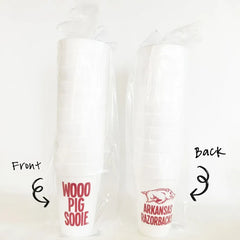 Arkansas Razorbacks/Wooo Pig Sooie Foam Cups S/10