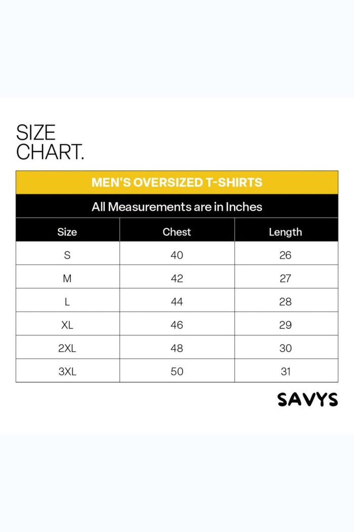 Men Oversized T Shirt - Savys Retail -