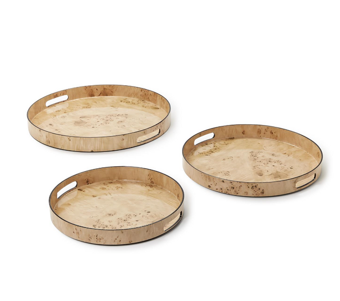 Burl Wood Round Tray