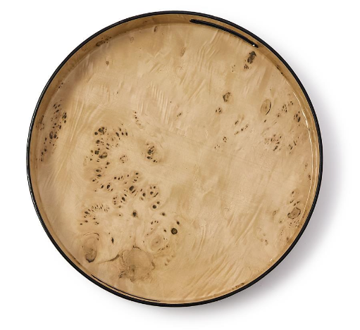 Burl Wood Round Tray