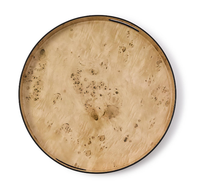 Burl Wood Round Tray