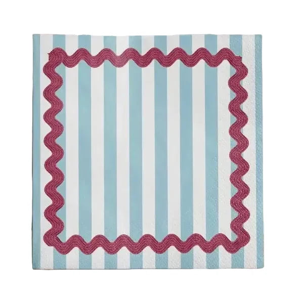 Cocktail Napkin - Blue Ric Rac