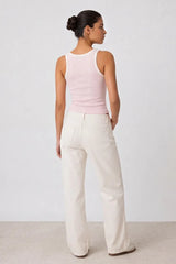 Contrast Rib Tank Top - Light Pink - Savys Retail -