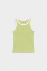 Contrast Rib Tank Top - Olive - Savys Retail -