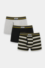 Front Open Fly Boxershort (Pack of 3) - Yellow Stripes - Savys Retail -