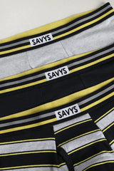 Front Open Fly Boxershort (Pack of 3) - Yellow Stripes - Savys Retail -
