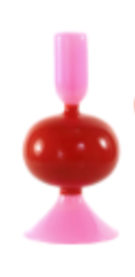 Geo Glass Vase - Pink/Cranberry
