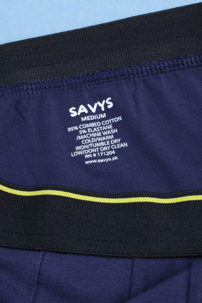 Men Long Leg Boxer Brief (Pack of 3) - Navy / Blue Stripes - Savys Retail -