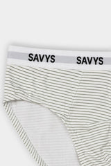 Men Printed Brief Underwear (Pack of 3) - Olive Stripe - Savys Retail -