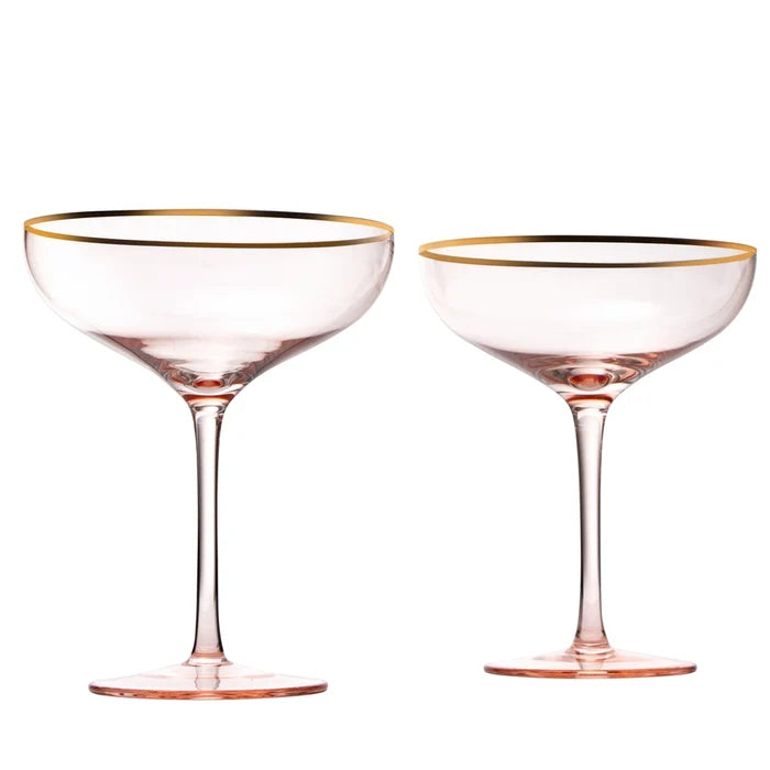 Pink/Gilded Rim Coupe S/2