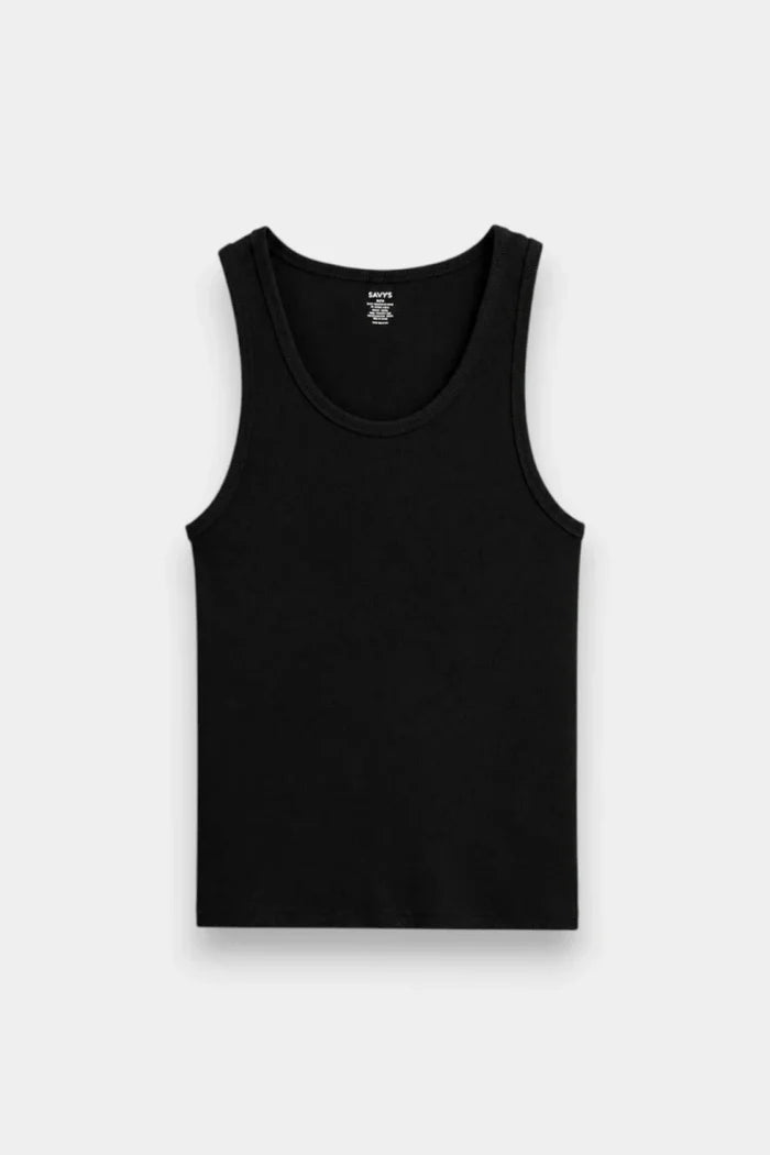 Rib Tank Top - Black - Savys Retail -