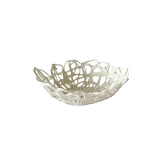 Round Basket Weave Porcelain Lace Tray