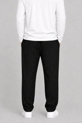 Straight Trouser - Black & White Striped - Savys Retail - lounge wear