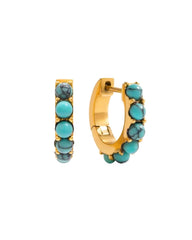 Turquoise Huggie Hoop Earring