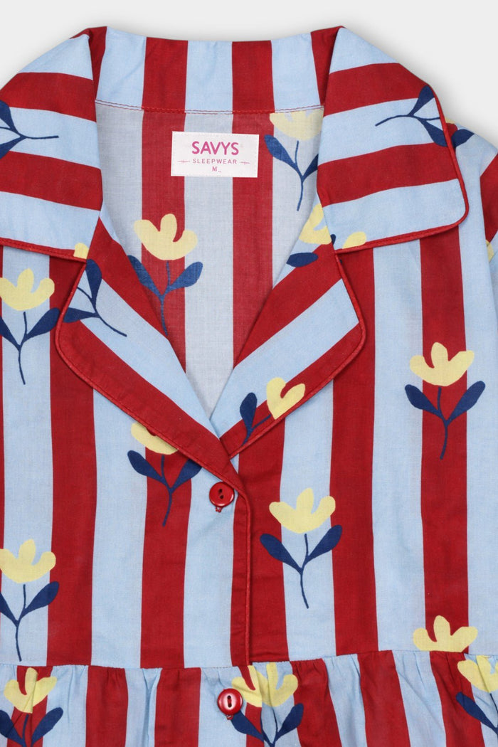 Women Cotton Sleepwear Set – Scarlet Blossom - Savys Retail -