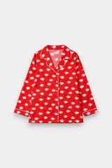 Women Cotton Sleepwear Set – Strawberry Bunny Red - Savys Retail -