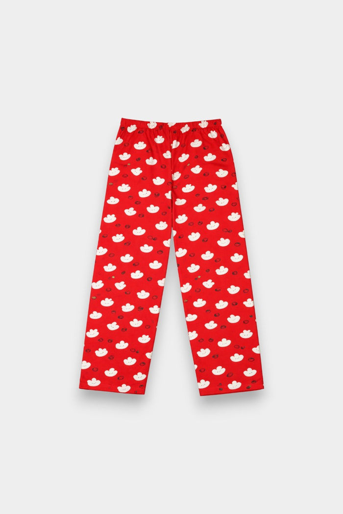 Women Cotton Sleepwear Set – Strawberry Bunny Red - Savys Retail -